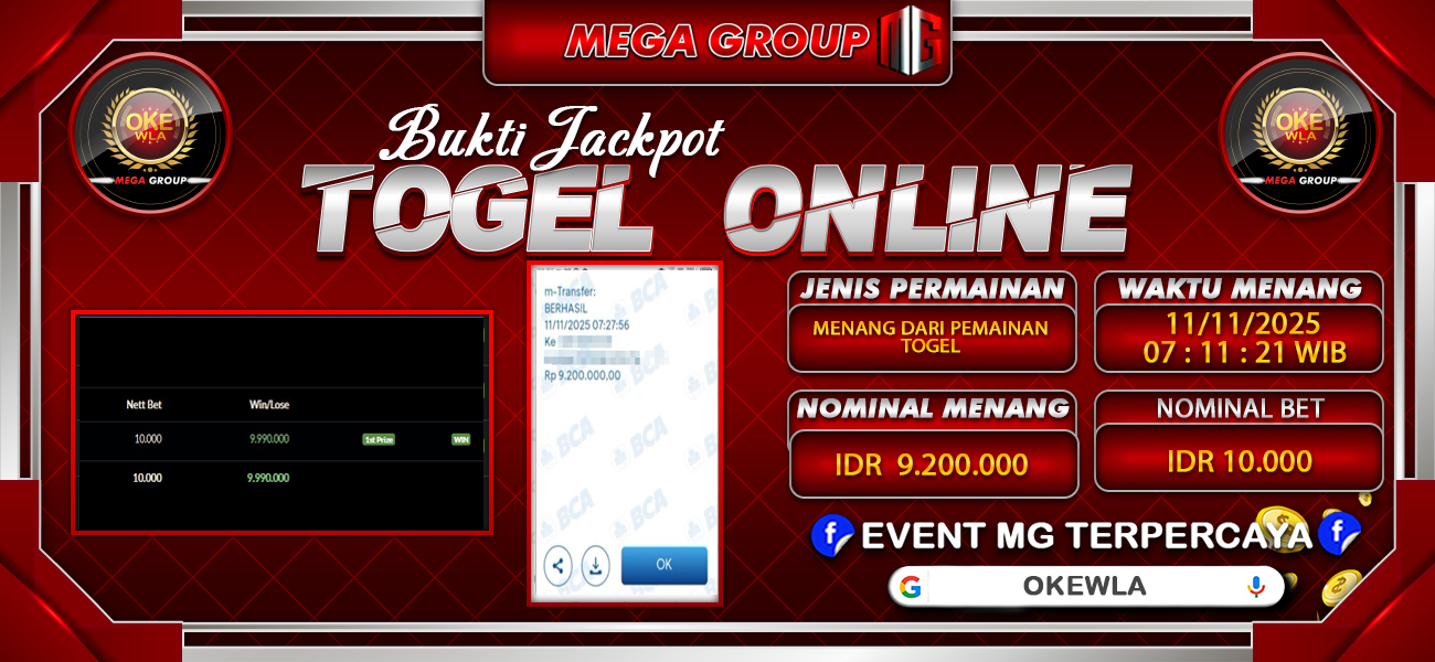 Bukti JP situs Okewla hari Selasa, 11 November 2025