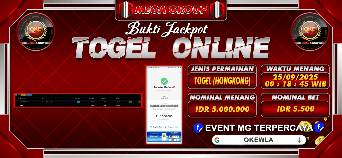 Bukti JP situs Okewla hari Kamis, 25 September 2025
