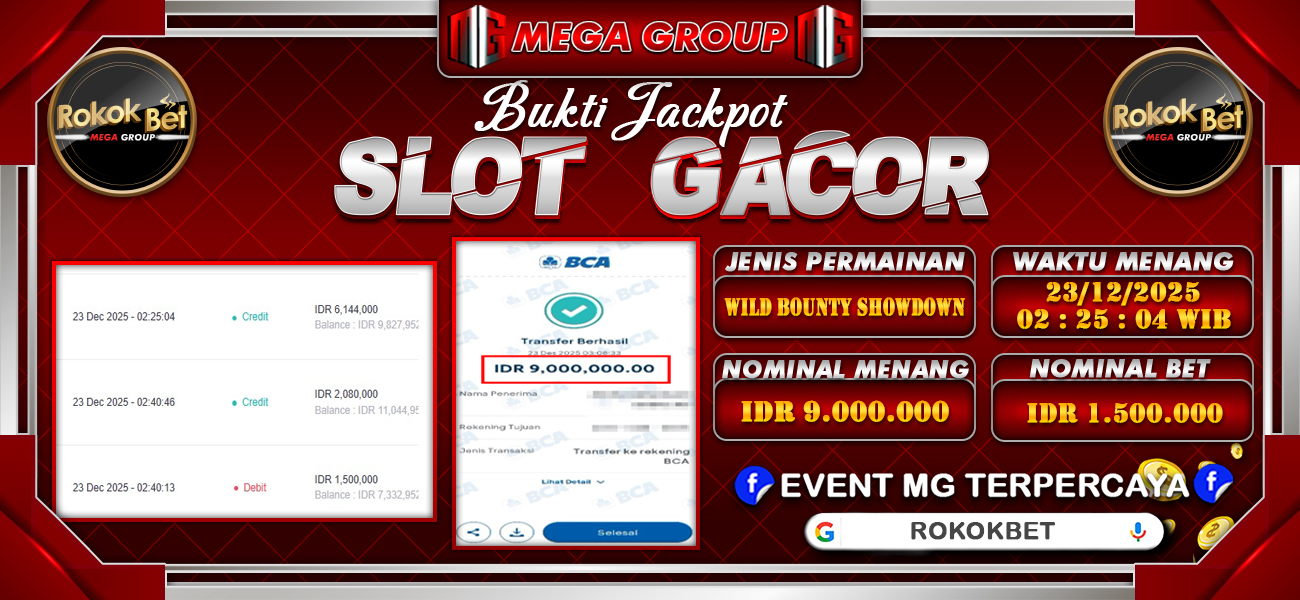 Bukti JP situs Rokokbet hari Selasa, 23 Desember 2025